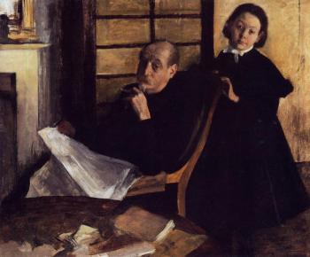 Edgar Degas : Henri De Gas and His Neice, Lucie Degas